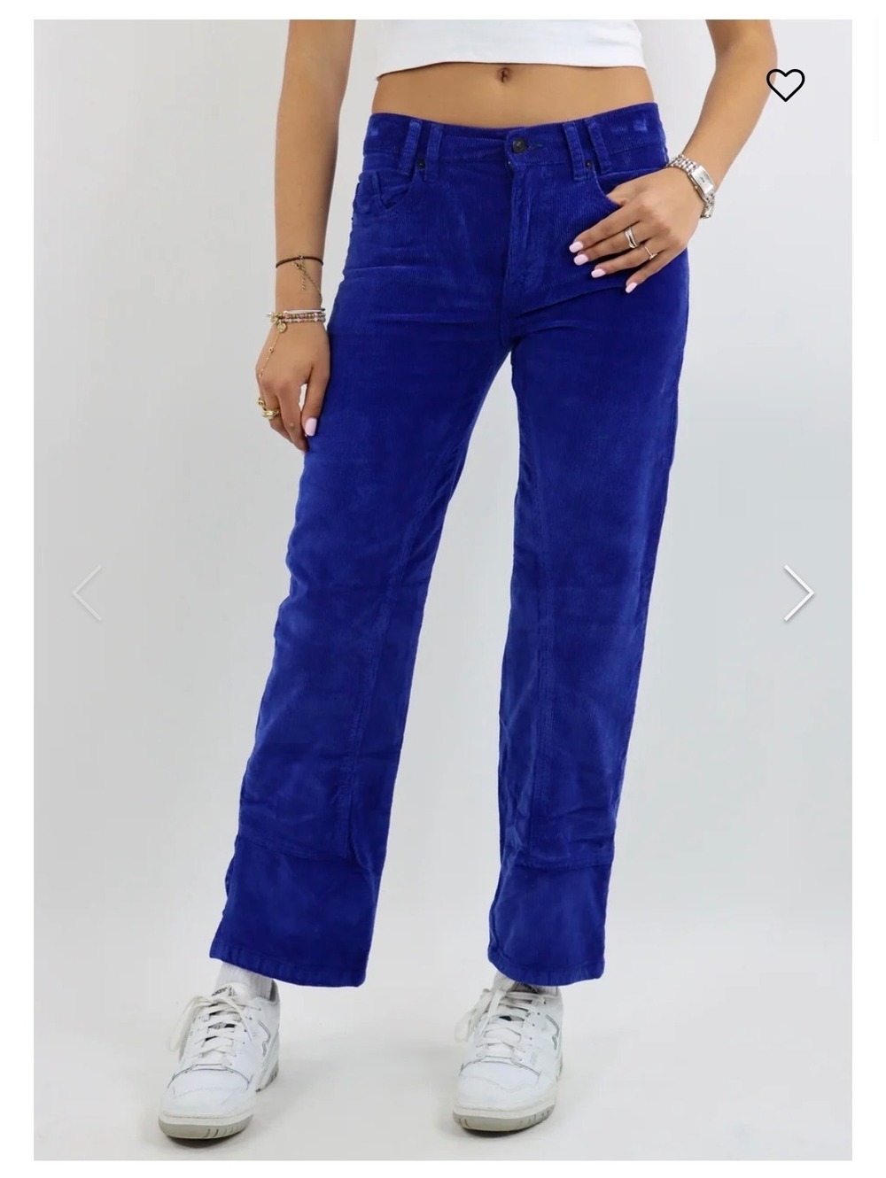 WE THE FREE Risk Taker Cobalt Blue Corduroy High Rise Straight Leg Pants SZ 28